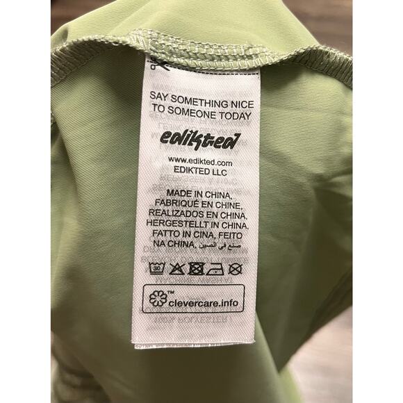 NWT Edikted Sage Green Asymmetric Lace Mesh Ruffle Mini Skort Y2K Coquette Small - Picture 7 of 11